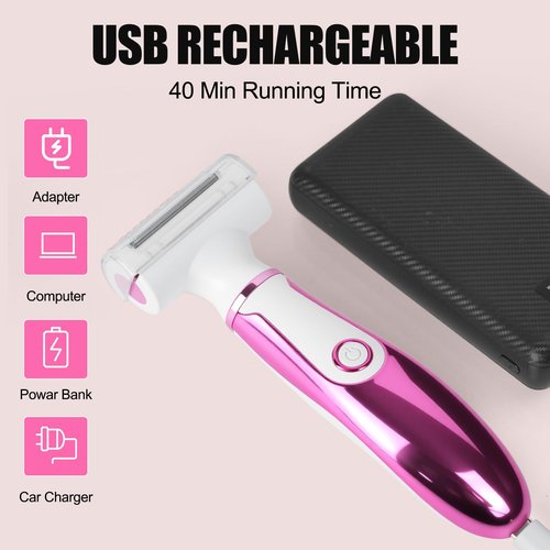 Women Face Epilator, 4-in-1 Body Shaver and Facial Epilator, Hair Removal for Face, Waterproof Facial Hair Remover for Armpits, Arms, Legsm, Bikini