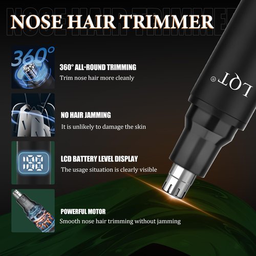 Hair Clippers for Men, 3-Piece Cordless Grooming Kit with Rechargeable Clipper, Foil Shaver & Nose Trimmer, LED Power Display for Precision Hair & Beard Cutting at Home