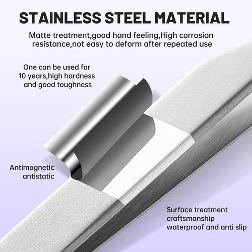 Natuhana High Precision Lash Tweezers for Individual and Volume Eyelash Extensions Premium Stainless Steel Curved Fiber Tip Professional Isolation Tweezer