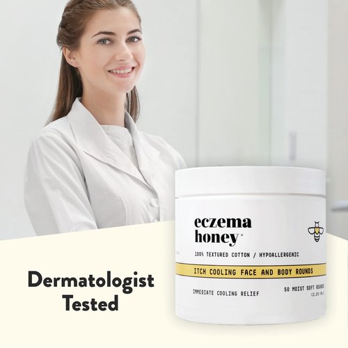 ECZEMA HONEY Itch Cooling Face & Body Rounds & Oatmeal Body Lotion - Bundle for Sensitive & Dry Skin - Cruelty Free