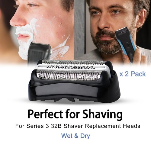 VIDSA 2 Pack 32B S3 Electric Replacement Shaver Head for Series 3 Shaving Razors, Compatible with S3 3040s 3080s-4 370cc 3070cc 3000s 3010, 3090cc Etc.