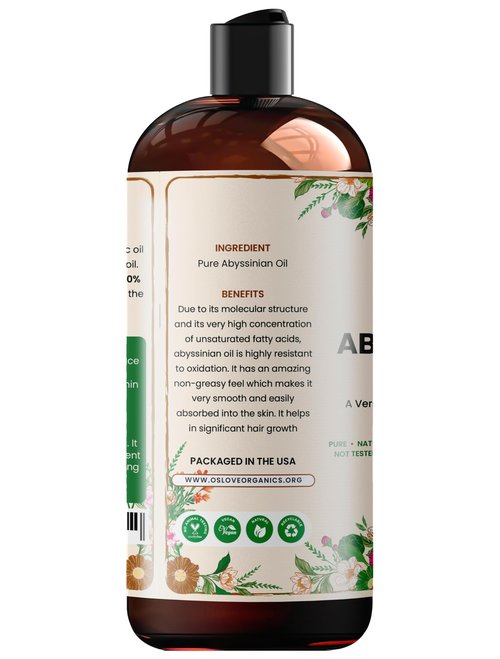 Oslove Organics 100% Pure Abyssinian oil 12 oz Use for Hair and Skin | Smooth Shiny Hair | Softens and Moisturizes Skin