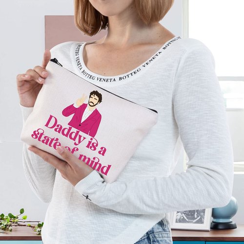 BWWKTOP Daddy Cosmetic Makeup Bag Actor Movie Fans Gifts Daddy Is A State Of Mind Makeup Zipper Pouch Bag Actor Quote Merchandise (Daddy Is State)