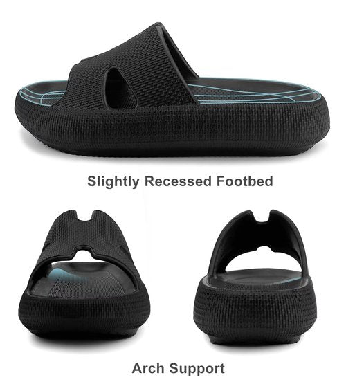 Cloud Slides for Women Cushion Recovery Pillow Sandals with Arch Support, Memory Foam House Shower Slippers for Woman, Non-Slip Comfort Quick Drying