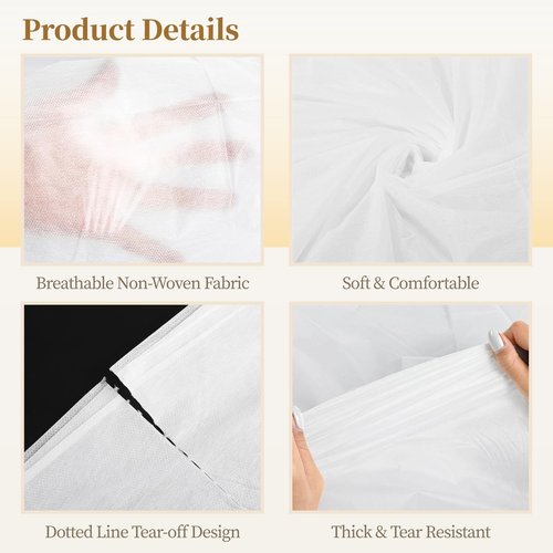 100PCS Disposable Massage Table Sheets, 71” x 31.5” Disposable Massage Bed Covers, Breathable Non-Woven Fabric Tattoo Bed Sheets, Single Use Hygiene Sheet for SPA Centers, Beauty Salons, Hotels