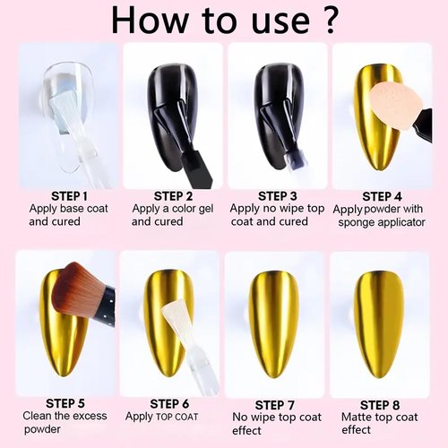 Superfine French Silver Gold Nail Chrome Powder Set Black White Snow Design Sugar Effect Nail Glitters Pigment Dust Silver Gold Chrome Nail Powder Kit Manicure Accessories DIY Crafts (2 Bottles)
