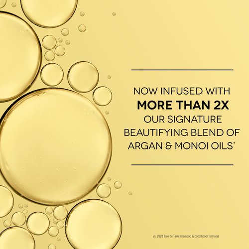 Bain de Terre Sweet Almond Oil Long & Healthy Shampoo, Strength & Protection for Weak, Damaged Hair, with Argan & Monoi Oils, Paraben-Free, Color-Safe, Vegan, 33.8 Fl Oz