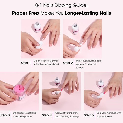 NAGAIA Premuim Nail Dipping System, Dip Essential Liquid Set, All In One Dip Liquid Kit, Home & Salon Nail Dipping Manicure, Air Dry Dip Powder System, Salon Acrylic Nail Alternative, 3 Replaced Brush