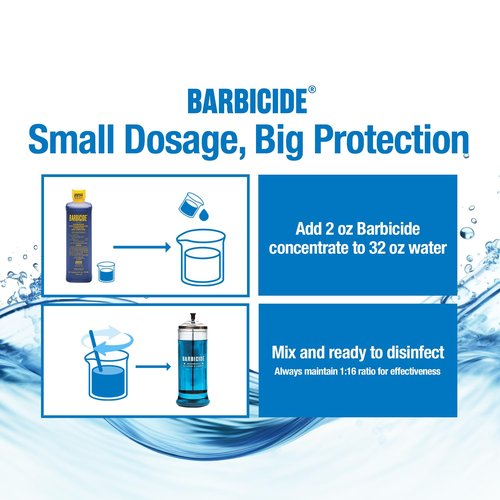 BARBICIDE Disinfecting Jar – Durable Glass Immersion Container with Stainless Steel Lid and Tray – Professional Salon, Spa & Barber Tool Sanitizer for Combs, Brushes & Implements - (Large - 37 Fl Oz)