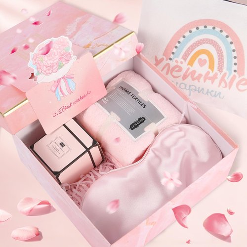 Happy Bath Set Relaxing Spa Gift Baskets Ideas, Unique Gifts for Women Who Have Everything
