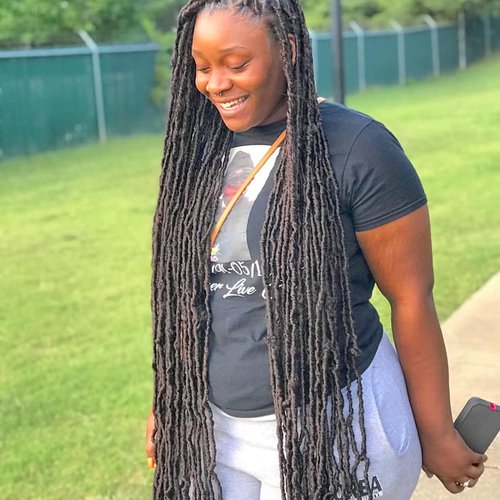 44 Inch New Faux Locs Crochet Hair New Soft Locs Crochet Braids Hair Pre Looped Synthetic Goddess Crochet Locs Braiding Hair 1B