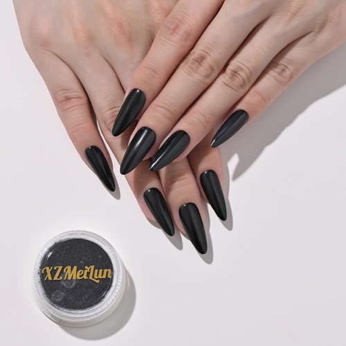 XZMeiLun Black Magic Mirror Chrome Nail Powder, Big-Capacity 1.5g Metallic Dust Holographic Effect Powder Pigment Glitter Dust Manicure Kit, Nail Art, Can Mixed with Builder Gel Nail Polish for Use