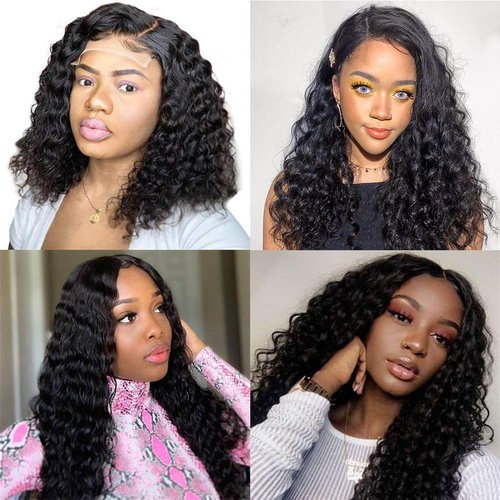 Deep Wave 4x4 Lace Closure Pre Plucked Transparent Brazilian Human Hair Closure With Baby Hair Top Swiss Lace Closure Free Part Natural Black 16inch