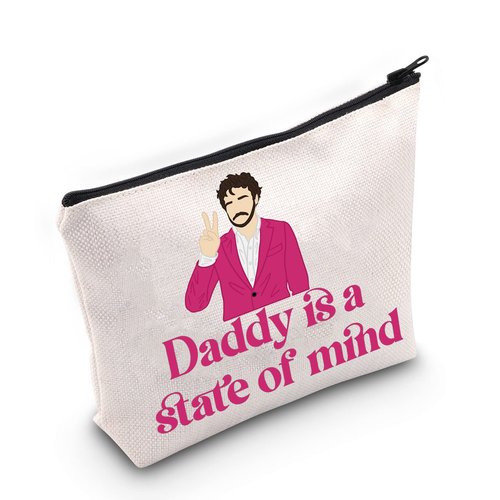 BWWKTOP Daddy Cosmetic Makeup Bag Actor Movie Fans Gifts Daddy Is A State Of Mind Makeup Zipper Pouch Bag Actor Quote Merchandise (Daddy Is State)
