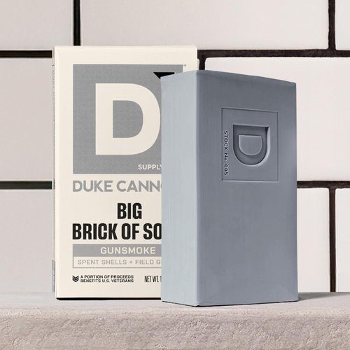 Duke Cannon Supply Co. Big Brick of Soap Bar for Men Gun Smoke (Wood, Bourbon & Leather) Multi-Pack - Superior Grade, Extra Large, Masculine Scents, All Skin Types, Paraben-Free, 10 oz (3 Pack)