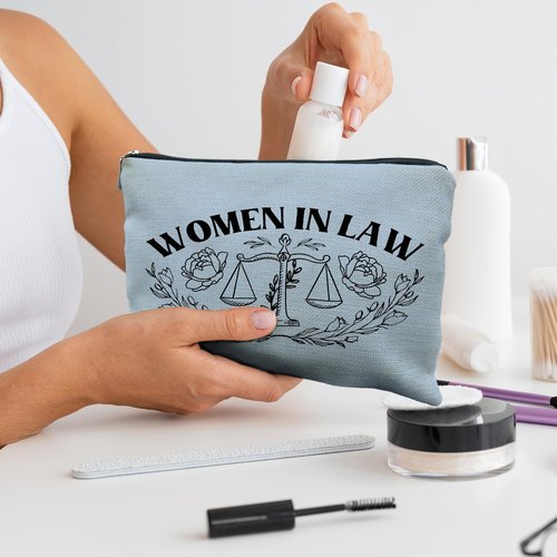 RYYCDOI Lawyer Gifts for Women - Law Graduation & Future Lawyer Gift Set, Women in Law Cosmetic Bags Makeup Pouch (Blue)