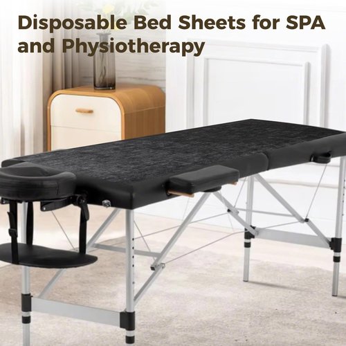 100 PCS Disposable Bed Sheets for Massage Table, 31" x 71" Non-Woven Massage Table Cover, Disposable Bed Sheets for Spa Beds, Beauty Salons, Hotels, and Estheticians (Black)