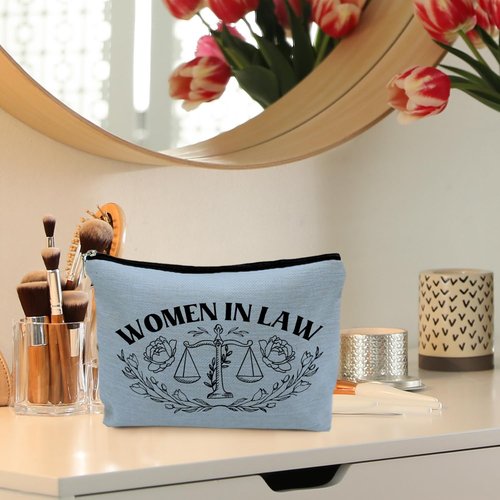 RYYCDOI Lawyer Gifts for Women - Law Graduation & Future Lawyer Gift Set, Women in Law Cosmetic Bags Makeup Pouch (Blue)