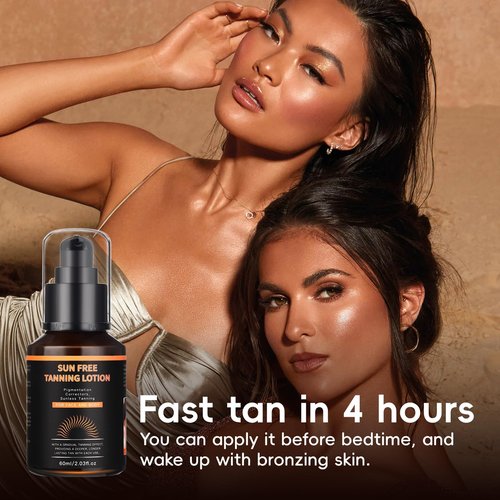 Quick Self Tanning Lotion-Natural Glow Self Tanner Lotion for Face & Body | Hydrating Tanning Lotion with Shea Butter & Plant Extracts | Vegan-Friendly, Streak-Free Formula-DHA contene 10%