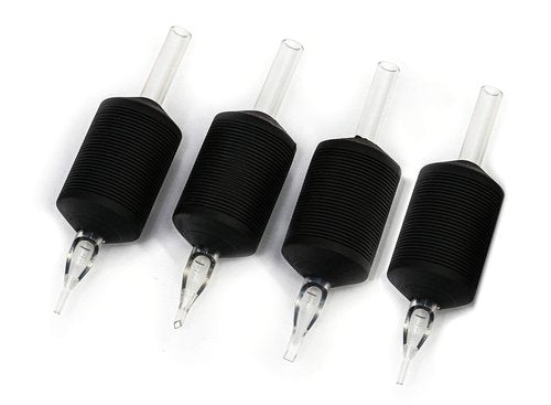 BEZTAT 25mm (1" Inch) Ultra Premium Clear Disposable Tubes w/Black Soft Silicone Grip- 25 Pack, Diamond Tip (9DT)