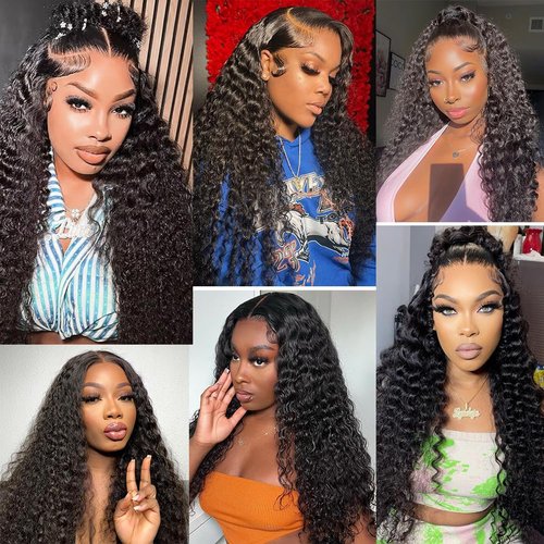 4x4 Deep Wave Lace Closure Human Hair 18 Inch Ear to Ear HD Lace Free Part Closure 100% Brazilian Virgin Human Hair Extensions 150% Density Lace Closure Pre Plucked Natural Black Color