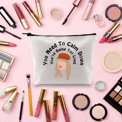 TOBGB Album Gift Singer Song Lyrics Inspired Makeup Bag Singer Merchandise Music Makeup Bag (Calm Down Version)