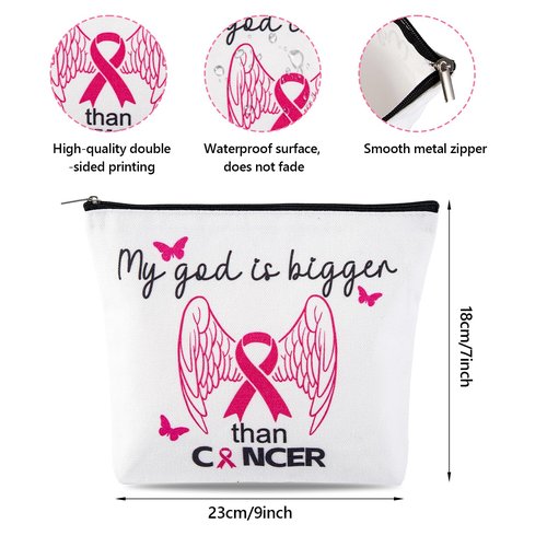 JEFBFBWE Breast Cancer Survivor Gifts For Women Cancer Care Comfort Gifts With Makeup Bag Breast Cancer Awareness Accessories (Breast Cancer 2)