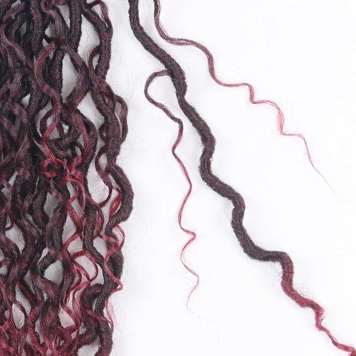 Vemet Goddess Locs Crochet Hair 18 Inch 9 Packs Synthetic Faux Locs Crochet Hair for Black Women, River Locs Hair Extensions Style Pre looped Crochet Locs with Curly Ends