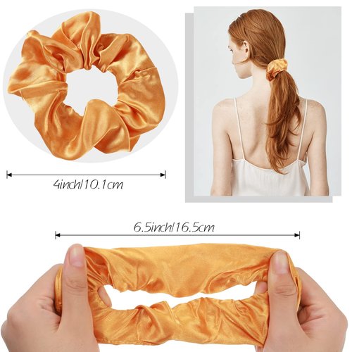 200 Pieces Satin Hair Scrunchies Bulk, 52 Colors Scrunchies for Ponytail Holder Solid Color Satin Hair Tie Hair Elastics Bands for Women Teens Birthday Gift