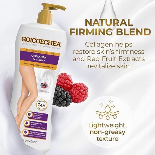 Goicoechea Skin Firming Cream | Body lotion with Collagen Elastin for Women, Skin Toned & Firming Lotion, Formula for Varicose Veins & Restless Legs, 24H Hydration, 13.5 oz, 3-Pack