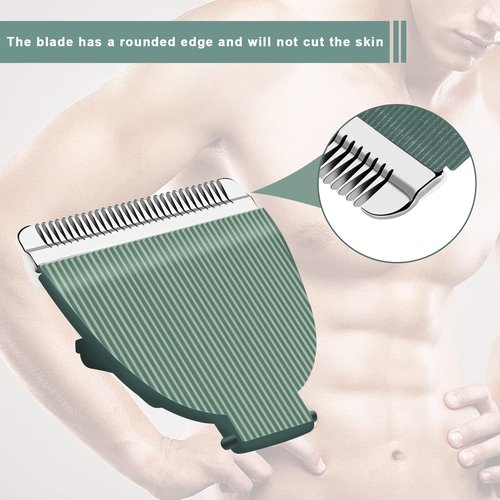 Audoc 3PCS Replacement Blades for Meridian Trimmer,Hygienic Ceramic Hair Replacement Blades for Meridian Body Trimmer (Onyx & Sage),Green