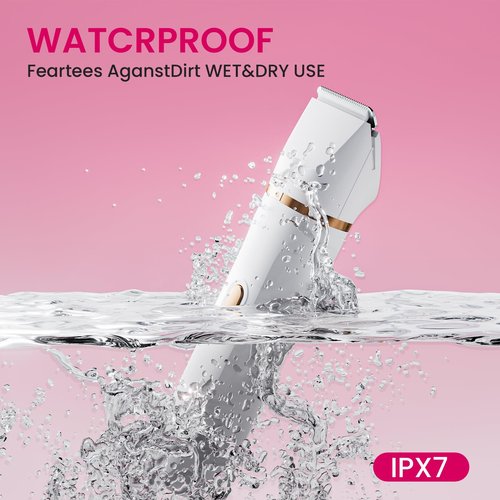 Electric Razors for Women, 5-in-1 Wet/Dry Bikini Trimmer with USB Charge Dock, Deluxe Facial Hair Removal, Wet/Dry Body Shaver for Nose Eyebrows Beard Underarm Leg Arm, IPX7 Waterproof (White)