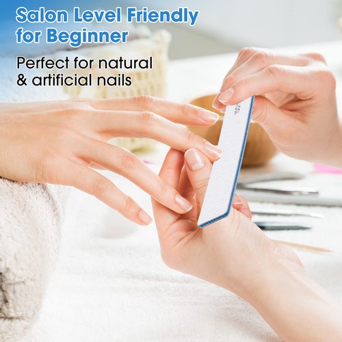 Lanties 200 Pcs 100/180 Grit Nail Files, Reusable Nail File Double Sided Emery Boards for Acrylic and Gel Nails, Professional Fingernail File Manicure Tools for Filer Salon Pedicure Beauty(Rectangle)