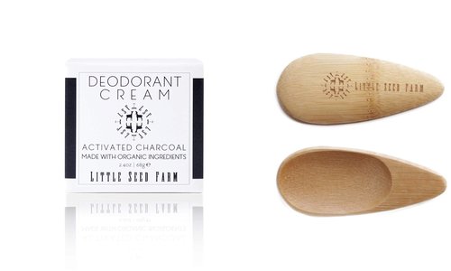 Little Seed Farm All Natural Deodorant Cream, Aluminum Free Deodorant for Women or Men, 2.4 Ounce - Activated Charcoal + Applicators Bundle
