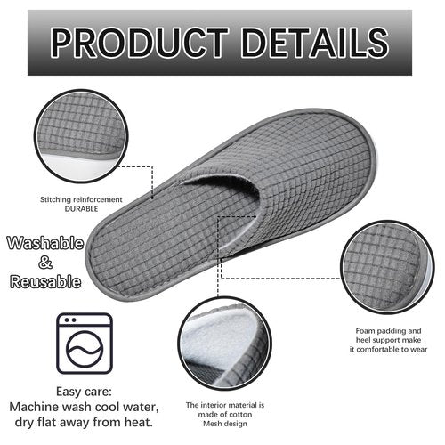 SENJUNSAFE 14 Pairs guest slippers disposable for guests Washable Reusable Which Can Be Used As Women Men House Indoor Bathroom Bedroom hotel (US Men Size 10Women 11)