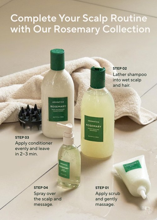 AROMATICA Root Enhancer (2 Packs) Rosemary Water Spray for Hair Growth – Korean Hair Care Oil for Scalp Detox – Flaky & Itchy & Dry Scalp Treatment – Free from Sulfate, Silicone, and Paraben (3.38oz)