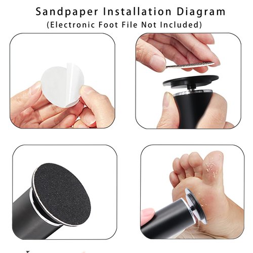 ibubu Electric Feet Callus Remover Silver & 3 Items Replaceable Sandpaper(80/100/180 Grit)