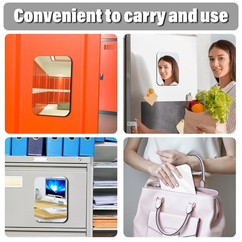 Tooackl Magnetic Locker Mirror 5.5''x7'' Small Real Glass Makeup Mirror with Magnetic Backing Cute Locker Decorations for Office Cabinet Lockers Accessories