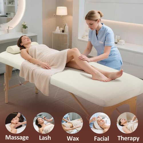 PU Leather Massage Table Cover with Strip, Reusable Lash Bed Cover for 23Inch Width Massage Bed in Wax Therapy Spa Facial Tattoo Beauty Salon, Waterproof Esthetician Bed Sheet Easy to Wipe Oil Stains
