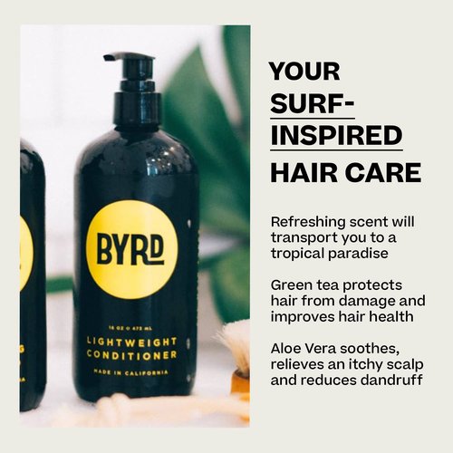 BYRD Lightweight Conditioner – Repair UV and Heat Exposure and Prevent Damage, Detangles and Moisturizes, For All Hair Types, 16 Oz