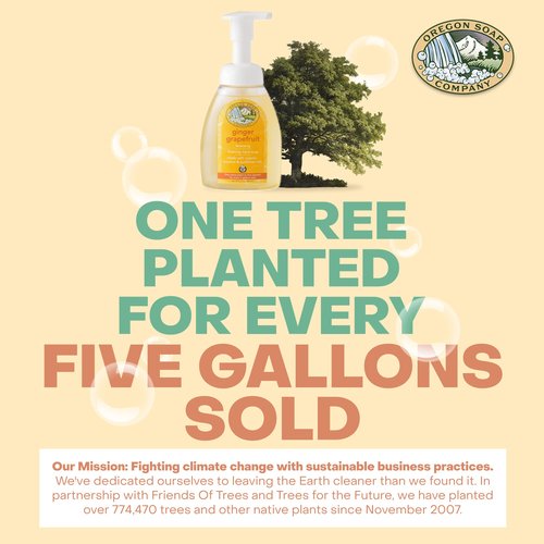 Oregon Soap Company - Foaming Hand Soap, Hand Soap Refills and Self Foaming Liquid Hand Soap, Liquid Hand Soap Bulk for Hand Wash, Ginger Grapefruit, 8.3 Oz, 3 Pack
