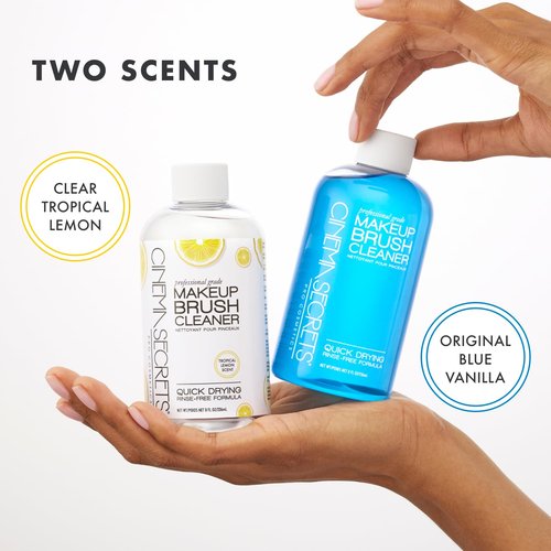 Cinema Secrets Original Makeup Brush Cleaner Solution - Professional Cleanser for Makeup Brushes - Quick-Drying, Rinse-Free Formula - Removes Stubborn Waterproof Make Up - Lemon (16 fl oz)