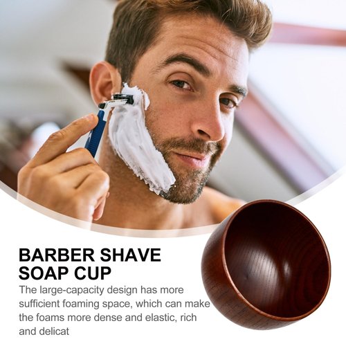 Mipcase Shaving Bowl, Shave Soap Bowl for Men Wooden Shaving Cream Mug Cup