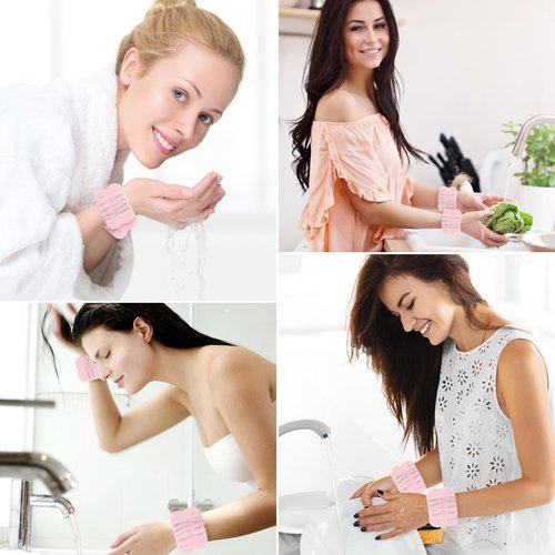 2pcs Wrist Bands for Washing Face Wash Wristbands Wrist Towels Arm Bands for Skincare Makeup Wrist Cuffs Spa Wrist Scrunchies