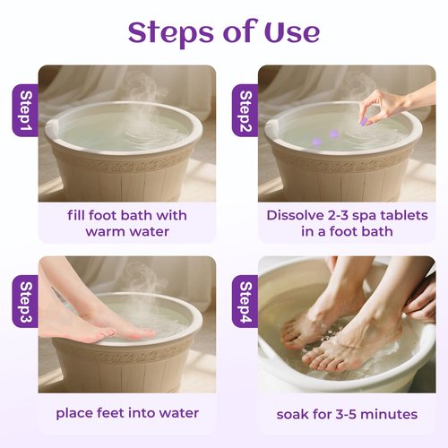 BTTEUYE Foot Pedicure Soak,Natural & Refreshing,Relieve Fatigue,Soothe & Protect Feet,Lavender Scent,350-Count