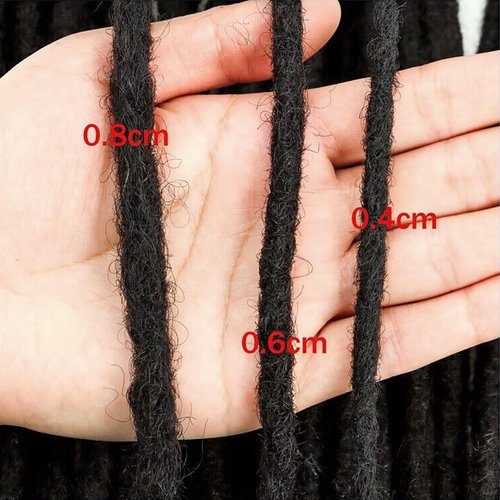 IXIMII #30 Dreadlock Extensions Human Hair 0.8 cm 8 inch 20 Strands Brown Handmade Permanent locs with Needles and Comb Real Human Hair Dreads Extensions for Women Men Kids