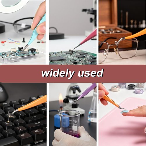 5pcs Eyelash Extension Tweezers High Precision，Straight and Curved Volume Lash Tweezers for Extensions，lash tweezers for eyelash extensions， Crafting， Girls Women Beginners
