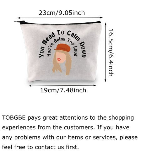TOBGB Album Gift Singer Song Lyrics Inspired Makeup Bag Singer Merchandise Music Makeup Bag (Calm Down Version)