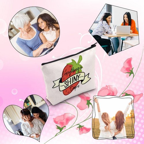 TSOTMO Firefly Serenity Everything’s Shiny Cute Strawberry Zipper Pouch Makeup Bag (Shiny capn)