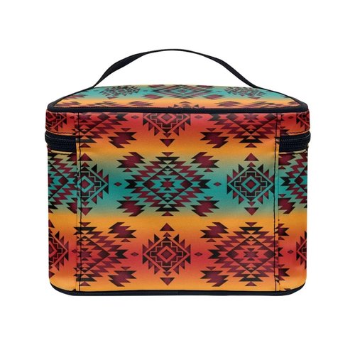JoyLamoria Aztec Southwestern Cosmetic Bag Travel Women Girls Makeup Bag Wallet Coin Purse